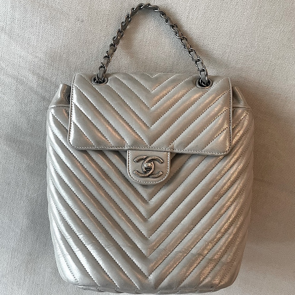 Chanel Urban Spirit Iridescent Chevron Calfskin Backpack